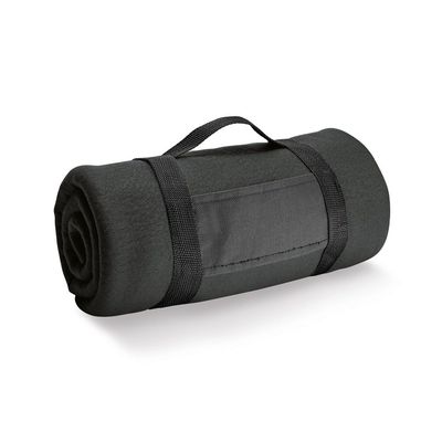 Manta polar con asa Negro