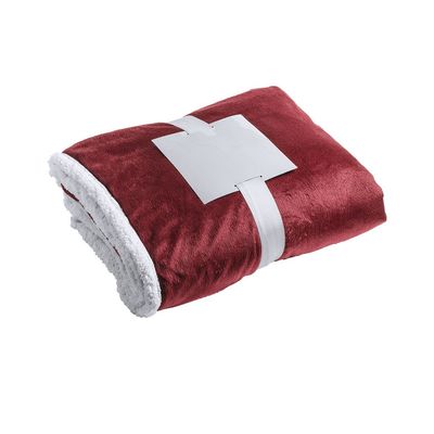 Manta de coral fleece y sherpa de 380g/m2 Roj