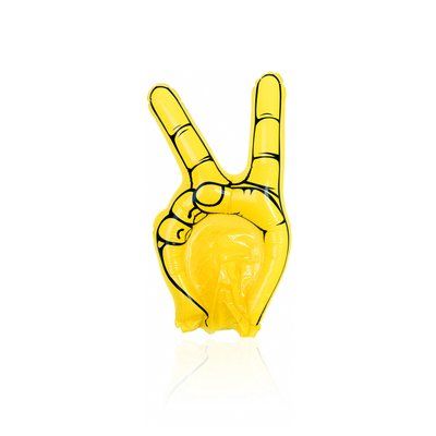 Mano de animación hinchable con dedos de victoria Amarillo