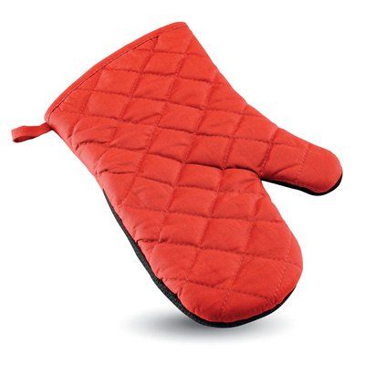 Manopla de cocina con zona de agarre de goma Rojo