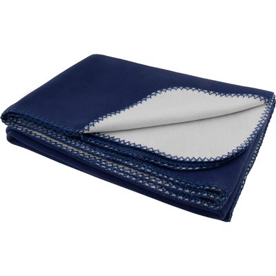 Manta Polar Doble Capa Bicolor Azul