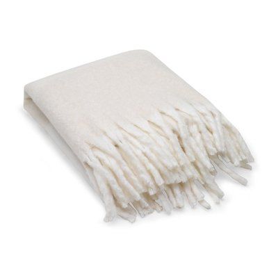 Manta de poliéster de tacto suave Beige