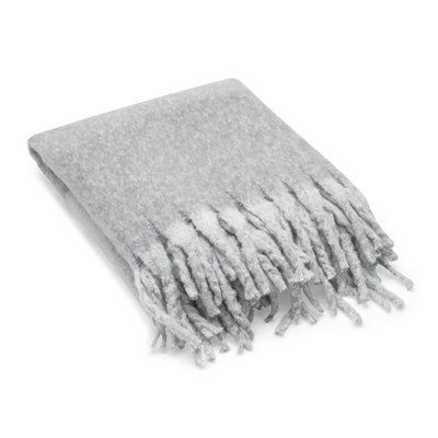 Manta de poliéster de tacto suave Gris