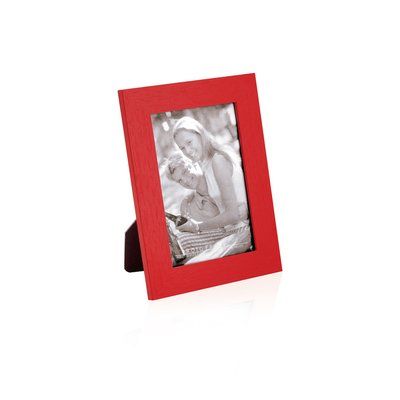 Marco portafotos 10x15cm en madera de colores Rojo