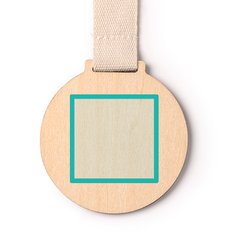 Medalla de bambú con cordón de algodón | ZONA4 | 40 x 60