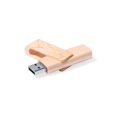Memoria USB 16GB con clip giratorio de madera