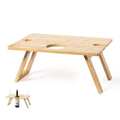 Mesa Plegable con Troquel para Vino y Copas