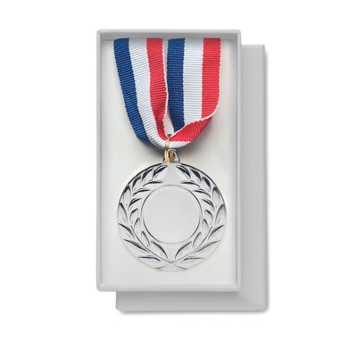 Medalla 5cm Cinta Tricolor Plata