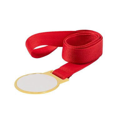 Medalla dorada  para sublimación con cinta