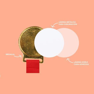 Medalla dorada  para sublimación con cinta