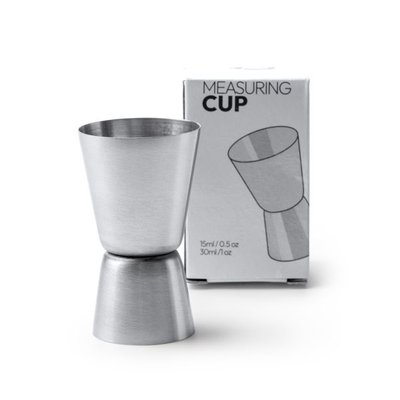 Medidor de bebidas de acero inox.