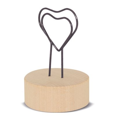 Memo Clip Corazón con Base de Madera