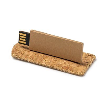 Memoria USB de cartón y funda de corcho