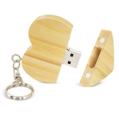 Memoria USB Corazón Bambú 16GB