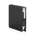 Mini-libreta ecológica de cartón reciclado con boli a juego 8,6x11,7 cm Neg