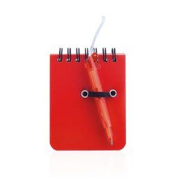 Mini libreta de 60 hojas con bolígrafo 7 x 9,5 cm Rojo
