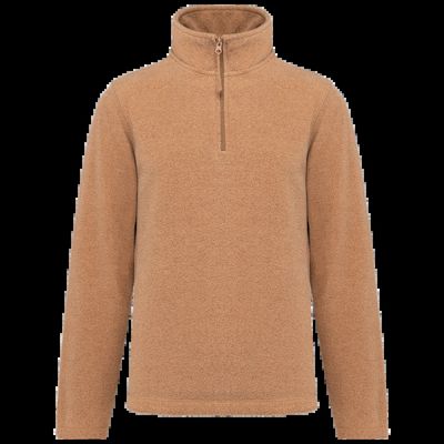 Micropolar 1/4 Cremallera con Bolsillos Camel Heather M