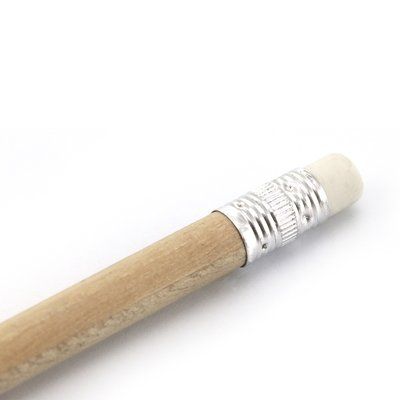 Mini lápiz circular en madera con goma