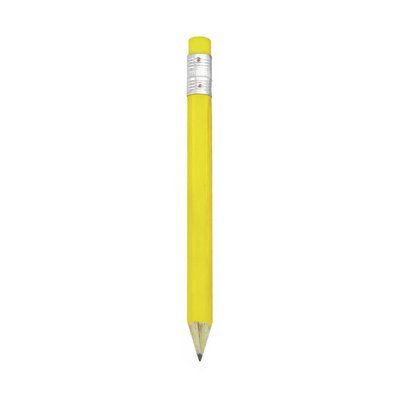 Mini lápiz hexagonal con goma Amarillo