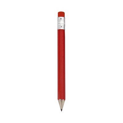 Mini lápiz hexagonal con goma Rojo