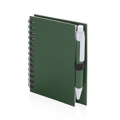 Mini-libreta ecológica de cartón reciclado con boli a juego 8,6x11,7 cm Ver