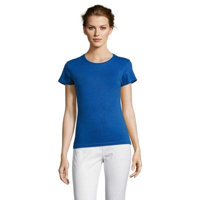 Camiseta Mujer 150g Algodón Azul Royal XXL