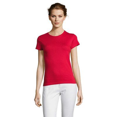Camiseta Mujer 150g Algodón Rojo XL