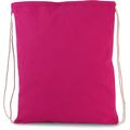 Mochila de algodón orgánico con cordones blancos Magenta