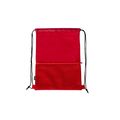 Mochila RPET de cuerdas con bolsillo frontal Roj
