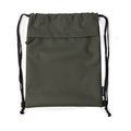 Mochila cuerdas PU con bolsillo frontal de cremallera Verde Oscuro