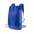 Mochila plegable en poliéster con cremallera y salida de auriculares Azul