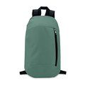 Mochila en poliéster con cremallera lateral y bolsillo delantero VERDE OSCURO