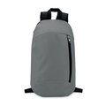 Mochila en poliéster con cremallera lateral y bolsillo delantero