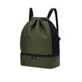 Mochila PU cierre cordón y bolsillo para zapatos
