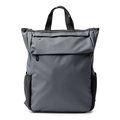 Mochila de PU con solapa exterior con bolsillos Gris