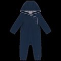 Mono con capucha bebé algodón Navy / Oxford Grey 18M