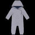 Mono con capucha bebé algodón Oxford Grey / Navy 18M