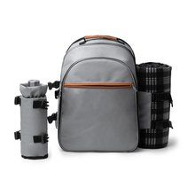 Mochila picnic con accesorios y manta Gris