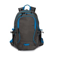 Mochila Sport con Porta Casco y Ajuste Cintura Light Titanium / Tropical Blue