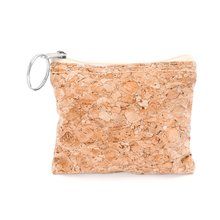 Monedero de corcho con anilla para llaves Crudo