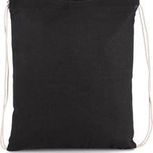 Mochila de algodón orgánico con cordones blancos Black
