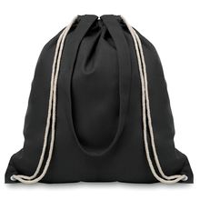 Mochila de algodón en canvas y asas largas Negro