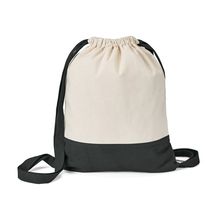 Mochila de Algodón con Cuerda Ancha Negro