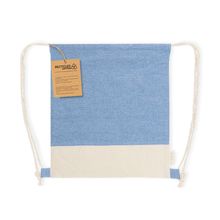Mochila algodón reciclado cuerdas autocierre Azul