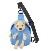 Mochila Bandolera con Osito Extraíble Az