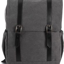 Mochila Canvas con Solapa Washed Dark Grey