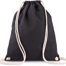 Mochila con cordón de ajuste grueso Black