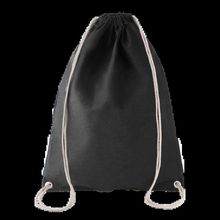 Mochila con cordones blancos de algodón Black