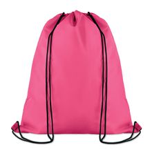 Mochila de cuerdas con bolsillo frontal con cremallera Fucsia