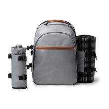 Mochila picnic con accesorios y manta Gris